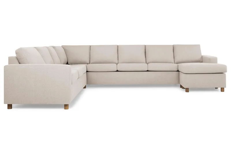 Crazy 7-sits Högervänd U-formad XX-Large Hörnsoffa med divan i Tyg - Beige - Möbler - Soffa - Hörnsoffa - Hörnsoffa med divan
