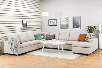 Crazy 7-sits Högervänd U-formad XX-Large Hörnsoffa med divan i Tyg - Beige - Möbler - Soffa - Hörnsoffa - Hörnsoffa med divan