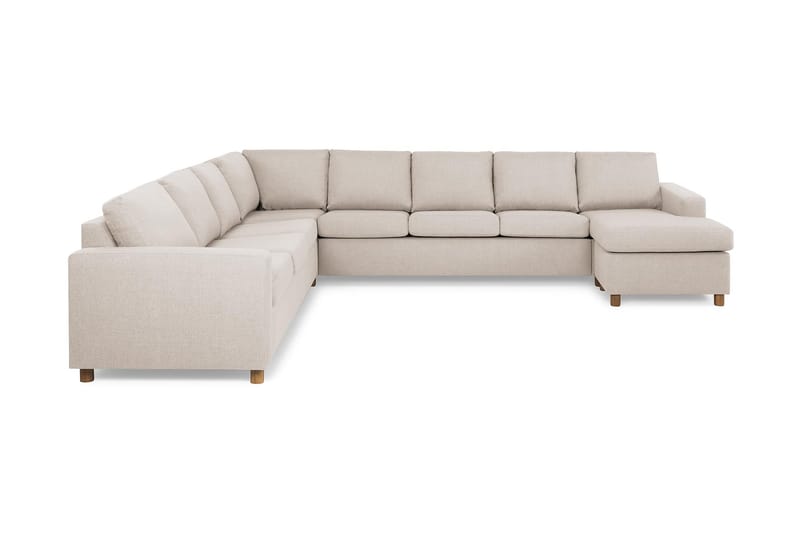 Crazy 7-sits Högervänd U-formad XX-Large Hörnsoffa med divan i Tyg, Beige