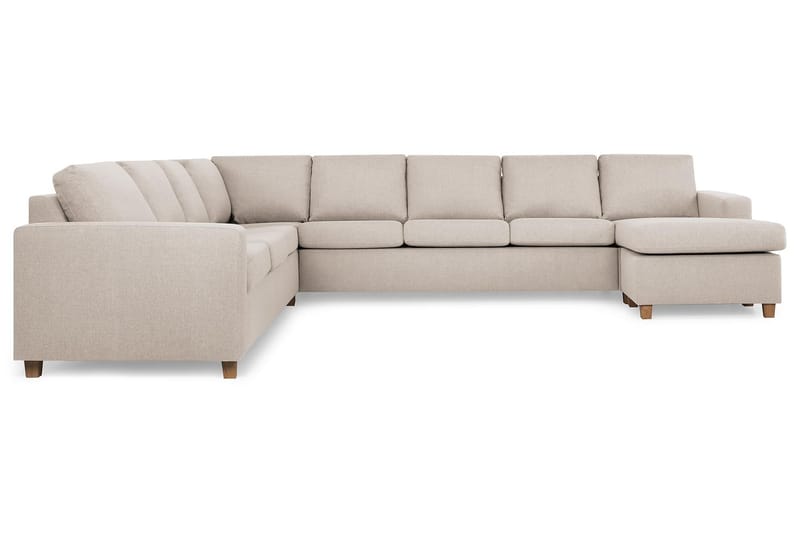 Crazy 7-sits Högervänd U-formad XX-Large Hörnsoffa med divan i Tyg - Beige - Möbler - Soffa - Hörnsoffa - Hörnsoffa med divan