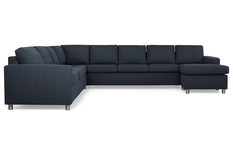 Crazy 7-sits Högervänd U-formad XX-Large Hörnsoffa med divan i Tyg - Blå - Möbler - Soffa - Hörnsoffa - Hörnsoffa med divan