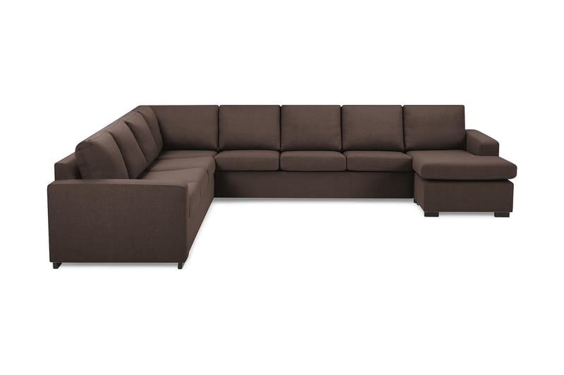 Crazy 7-sits Högervänd U-formad XX-Large Hörnsoffa med divan i Tyg - Brun - Möbler - Soffa - Hörnsoffa - Hörnsoffa med divan