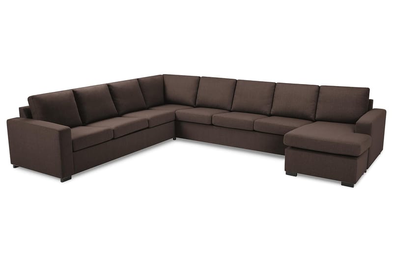 Crazy 7-sits Högervänd U-formad XX-Large Hörnsoffa med divan i Tyg - Brun - Möbler - Soffa - Hörnsoffa - Hörnsoffa med divan
