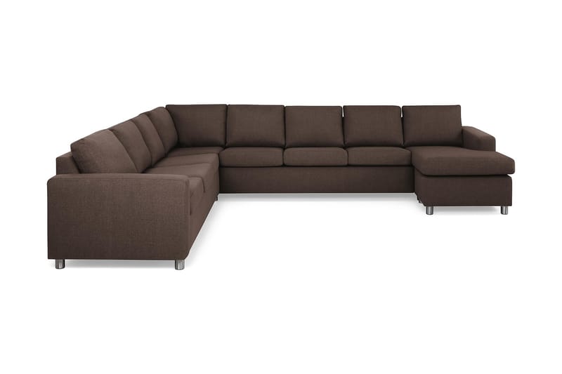 Crazy 7-sits Högervänd U-formad XX-Large Hörnsoffa med divan i Tyg - Brun - Möbler - Soffa - Hörnsoffa - Hörnsoffa med divan