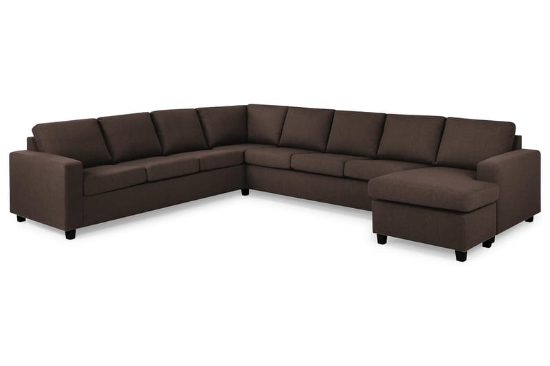 Crazy 7-sits Högervänd U-formad XX-Large Hörnsoffa med divan i Tyg - Brun - Möbler - Soffa - Hörnsoffa - Hörnsoffa med divan