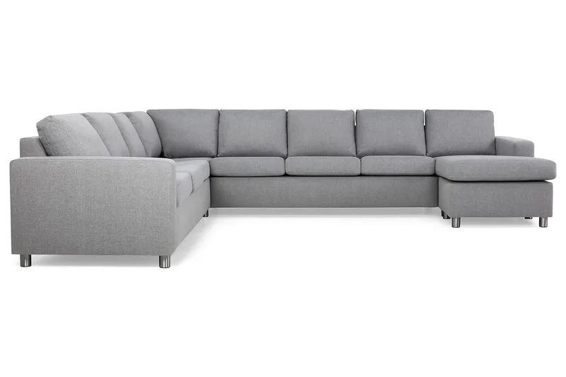 Crazy 7-sits Högervänd U-formad XX-Large Hörnsoffa med divan i Tyg - Grå - Möbler - Soffa - Hörnsoffa - Hörnsoffa med divan