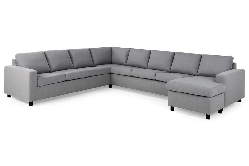 Crazy 7-sits Högervänd U-formad XX-Large Hörnsoffa med divan i Tyg - Grå - Möbler - Soffa - Hörnsoffa - Hörnsoffa med divan