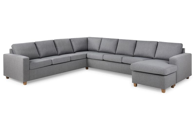 Crazy 7-sits Högervänd U-formad XX-Large Hörnsoffa med divan i Tyg - Grå - Möbler - Soffa - Hörnsoffa - Hörnsoffa med divan