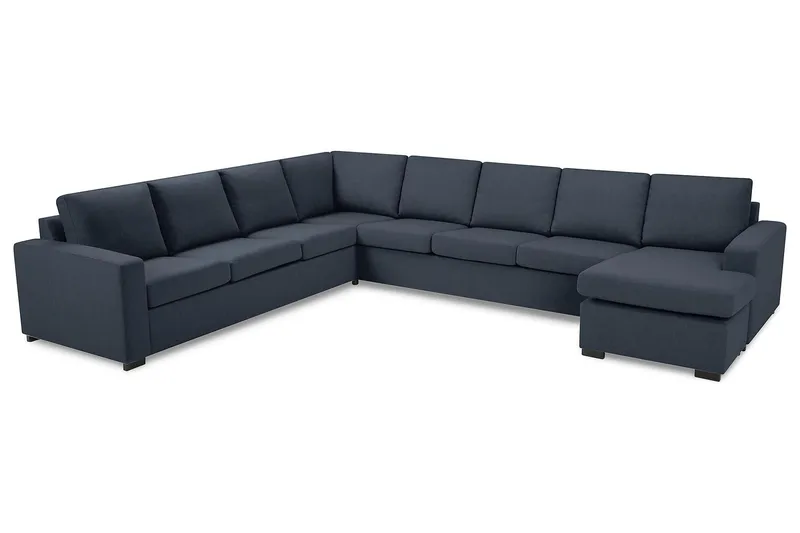 Crazy 7-sits Högervänd U-formad XX-Large Hörnsoffa med divan i Tyg - Mörkblå - Möbler - Soffa - Hörnsoffa - Hörnsoffa med divan