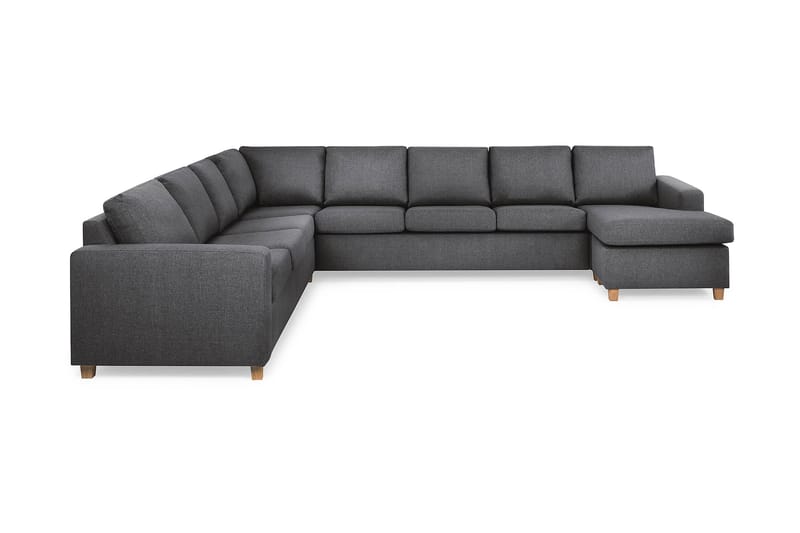 Crazy 7-sits Högervänd U-formad XX-Large Hörnsoffa med divan i Tyg - Mörkgrå - Möbler - Soffa - Hörnsoffa - Hörnsoffa med divan