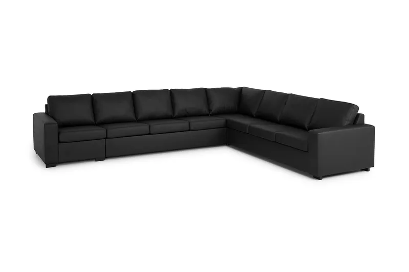 Crazy 7-sits Vändbar L-formad XX-Large Hörnsoffa i Konstläder - Svart - Möbler - Soffa - Hörnsoffa