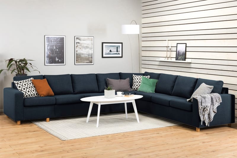 Crazy 7-sits Vändbar L-formad XX-Large Hörnsoffa i Tyg - Blå - Möbler - Soffa - Hörnsoffa