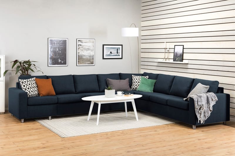 Crazy 7-sits Vändbar L-formad XX-Large Hörnsoffa i Tyg - Blå - Möbler - Soffa - Hörnsoffa