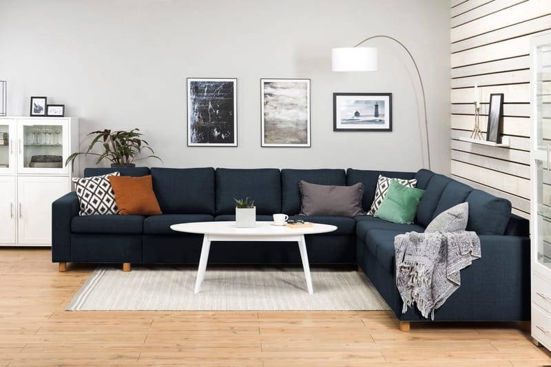 Crazy 7-sits Vändbar L-formad XX-Large Hörnsoffa i Tyg - Blå - Möbler - Soffa - Hörnsoffa