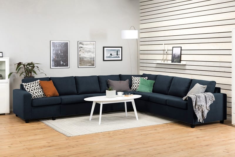 Crazy 7-sits Vändbar L-formad XX-Large Hörnsoffa i Tyg - Blå - Möbler - Soffa - Hörnsoffa