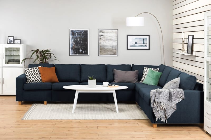 Crazy 7-sits Vändbar L-formad XX-Large Hörnsoffa i Tyg - Blå - Möbler - Soffa - Hörnsoffa