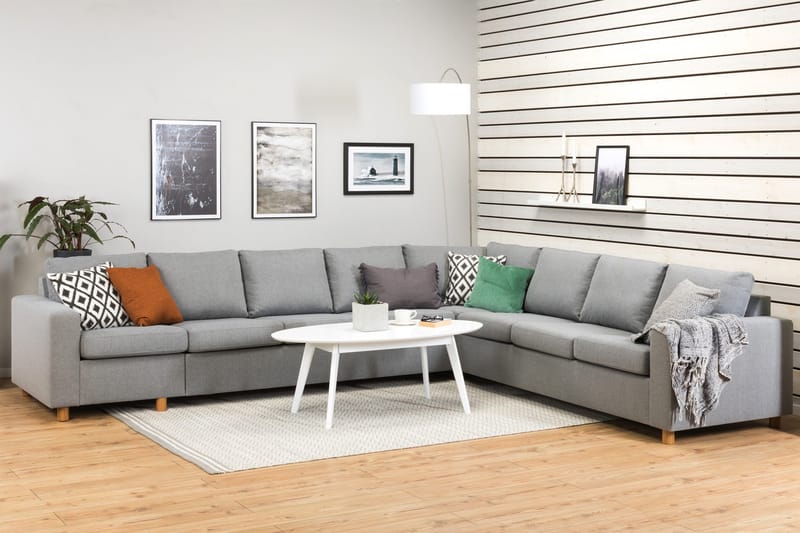 Crazy 7-sits Vändbar L-formad XX-Large Hörnsoffa i Tyg - Grå - Möbler - Soffa - Hörnsoffa