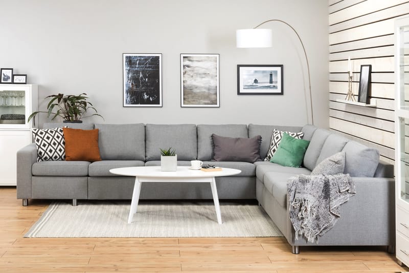 Crazy 7-sits Vändbar L-formad XX-Large Hörnsoffa i Tyg - Grå - Möbler - Soffa - Hörnsoffa