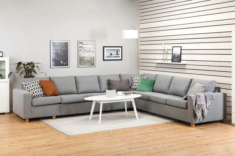 Crazy 7-sits Vändbar L-formad XX-Large Hörnsoffa i Tyg - Grå - Möbler - Soffa - Hörnsoffa