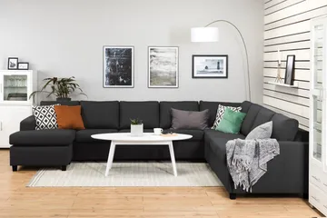 Crazy 7-sits Vändbar U-formad XX-Large Hörnsoffa med divan i Tyg - Antracit - Möbler - Soffa - Hörnsoffa - Hörnsoffa med divan