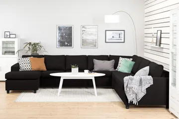 Crazy 7-sits Vändbar U-formad XX-Large Hörnsoffa med divan i Tyg - Antracit - Möbler - Soffa - Hörnsoffa - Hörnsoffa med divan