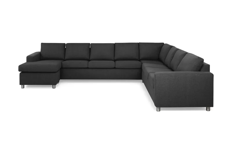 Crazy 7-sits Vändbar U-formad XX-Large Hörnsoffa med divan i Tyg, Antracit