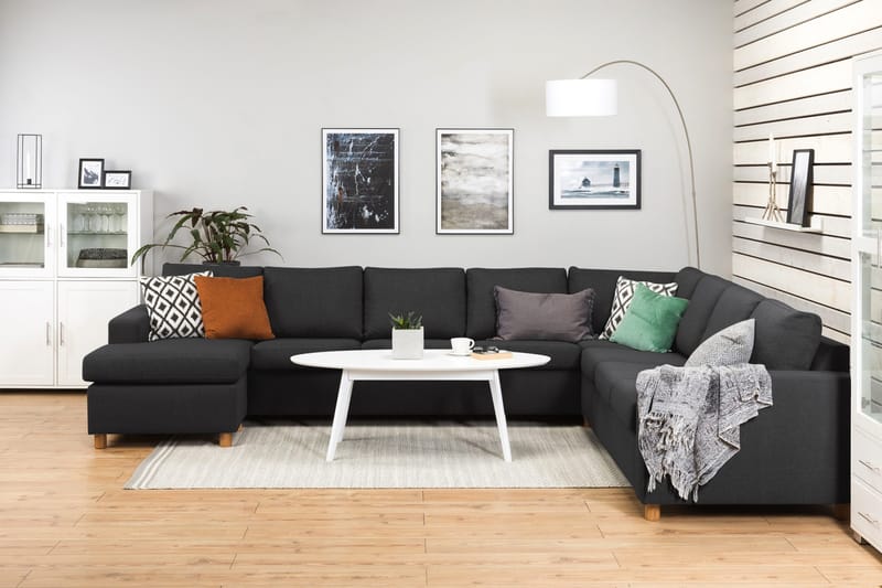 Crazy 7-sits Vändbar U-formad XX-Large Hörnsoffa med divan i Tyg - Mörkgrå / Antracit - Möbler - Soffa - Hörnsoffa - Hörnsoffa med divan