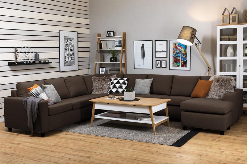 Crazy Hörnsoffa XXL med Divan Höger - Brun - Möbler - Soffa - Hörnsoffa - Hörnsoffa med divan