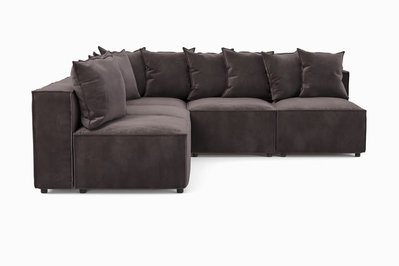 Cubo 5-sits L-formad Djup Modulhörnsoffa i Sammet - Mörkgrå - Möbler - Soffa - Hörnsoffa