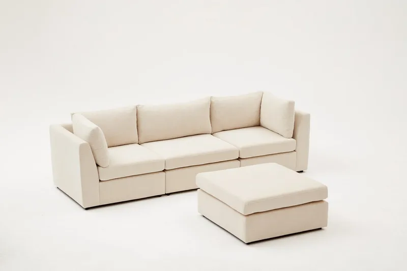Deliones Hörnsoffa 3-sits - Beige - Möbler - Soffa - Divansoffor & schäslongsoffa - 4 sits soffa med divan