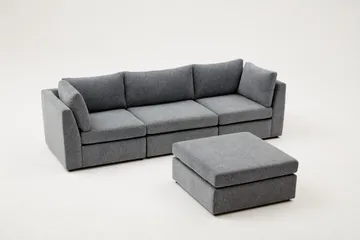 Deliones Hörnsoffa 3-sits - Ljusbrun - Möbler - Soffa - Divansoffor & schäslongsoffa - 4 sits soffa med divan