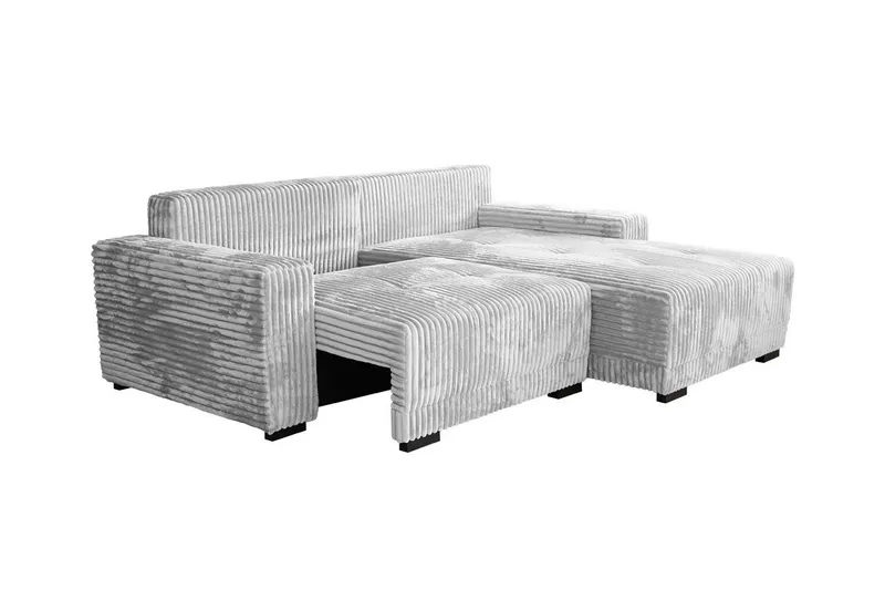 Denegal 3-sits Vänstervänd Divansoffa 237 cm med Förvaring i Sammet - Beige - Möbler - Soffa - Divansoffor & schäslongsoffa - 3 sits soffa med divan