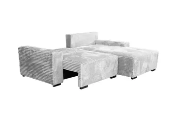 Denegal 3-sits Vänstervänd Divansoffa 237 cm med Förvaring i Sammet - Beige - Möbler - Soffa - Divansoffor & schäslongsoffa - 3 sits soffa med divan