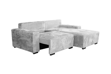 Denegal 3-sits Vänstervänd Divansoffa 237 cm med Förvaring i Sammet - Gräddvit - Möbler - Soffa - Divansoffor & schäslongsoffa - 3 sits soffa med divan