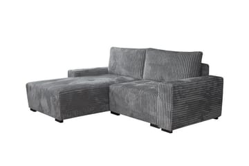 Denegal 3-sits Vänstervänd Divansoffa 237 cm med Förvaring i Sammet - Grå - Möbler - Soffa - Divansoffor & schäslongsoffa - 3 sits soffa med divan
