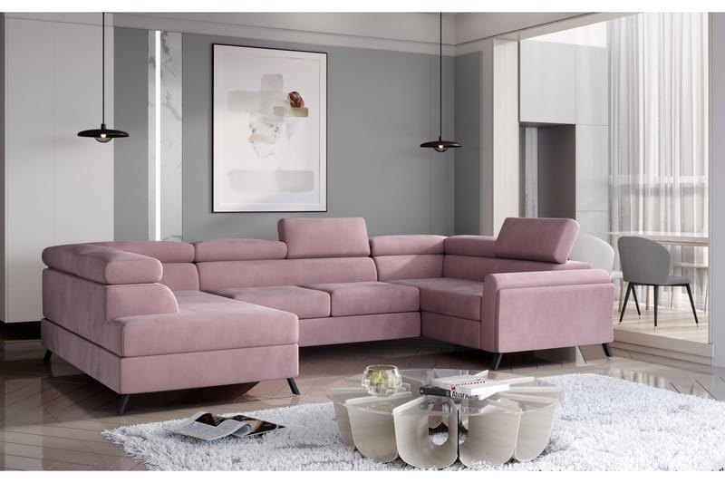 Escadia Hörnsoffa med Schäslong Vänster - Rosa - Möbler - Soffa - Hörnsoffa