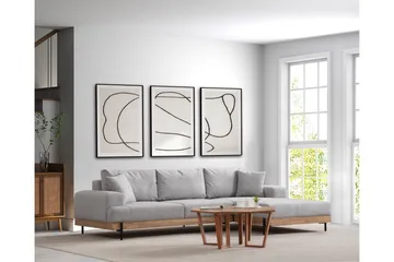 Eti Hörnsoffa 3-sits - Grå - Möbler - Soffa - Divansoffor & schäslongsoffa - 4 sits soffa med divan