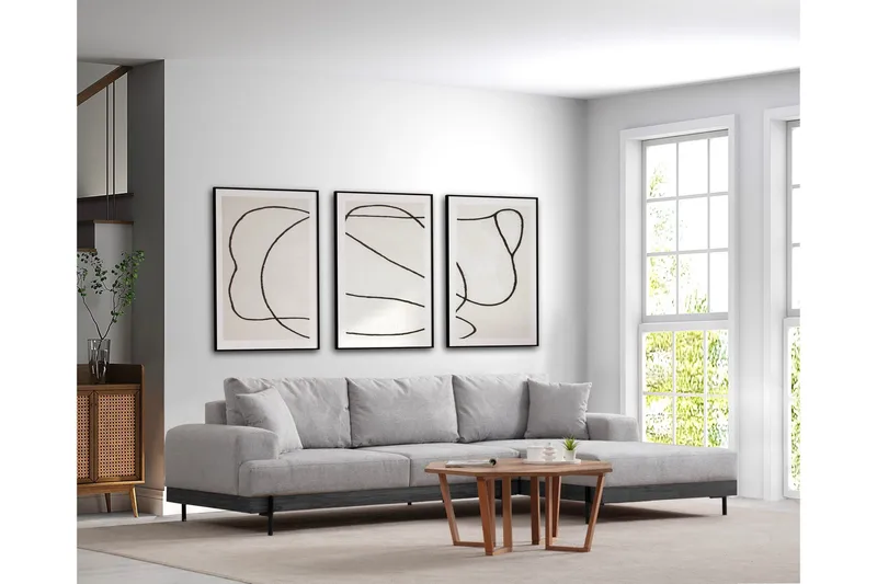 Eti Hörnsoffa 3-sits - Grå - Möbler - Soffa - Divansoffor & schäslongsoffa - 4 sits soffa med divan