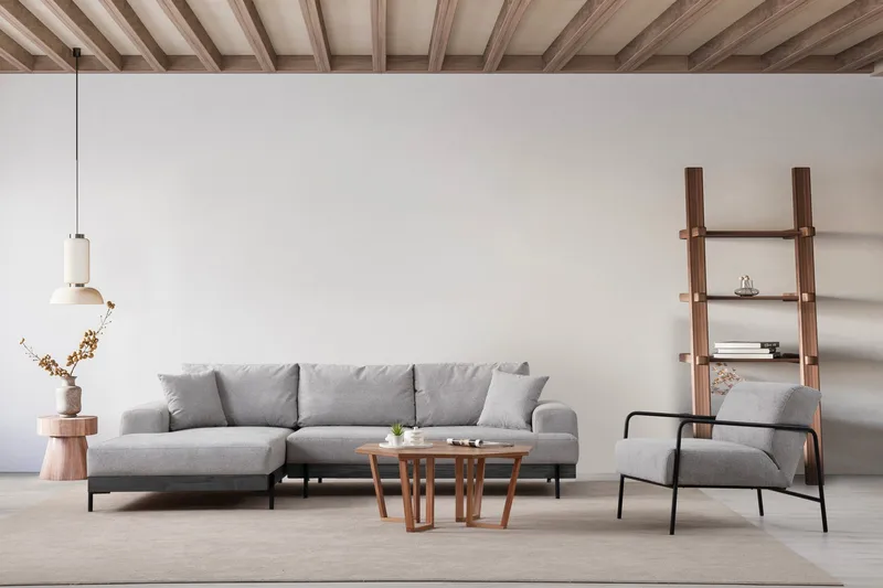 Eti Hörnsoffa 3-sits - Grå - Möbler - Soffa - Divansoffor & schäslongsoffa - 4 sits soffa med divan