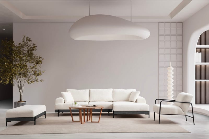 Eti Hörnsoffa 3-sits - Vit - Möbler - Soffa - Divansoffor & schäslongsoffa - 4 sits soffa med divan