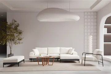 Eti Hörnsoffa 3-sits - Vit - Möbler - Soffa - Divansoffor & schäslongsoffa - 4 sits soffa med divan