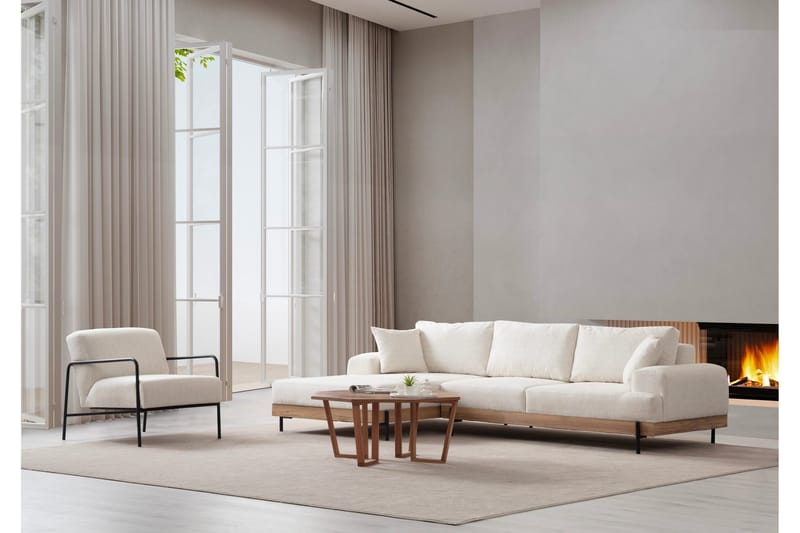 Eti Hörnsoffa 3-sits - Vit - Möbler - Soffa - Divansoffor & schäslongsoffa - 4 sits soffa med divan