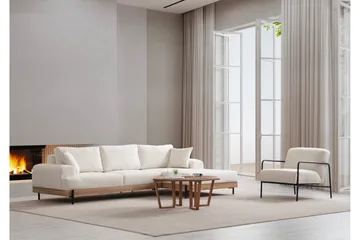 Eti Hörnsoffa 3-sits - Vit - Möbler - Soffa - Divansoffor & schäslongsoffa - 4 sits soffa med divan