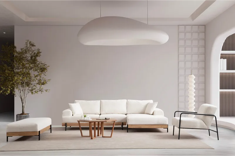 Eti Hörnsoffa 3-sits - Vit - Möbler - Soffa - Divansoffor & schäslongsoffa - 4 sits soffa med divan