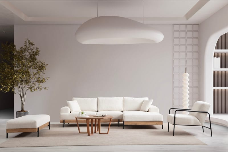 Eti Hörnsoffa 3-sits - Vit - Möbler - Soffa - Divansoffor & schäslongsoffa - 4 sits soffa med divan