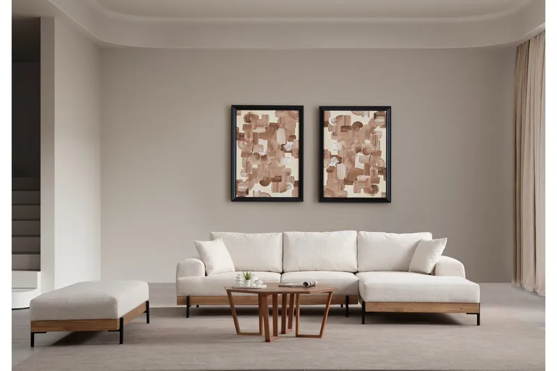 Eti Hörnsoffa 3-sits - Vit - Möbler - Soffa - Divansoffor & schäslongsoffa - 4 sits soffa med divan