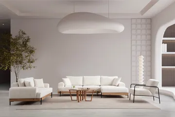 Eti Hörnsoffa 3-sits - Vit - Möbler - Soffa - Divansoffor & schäslongsoffa - 4 sits soffa med divan