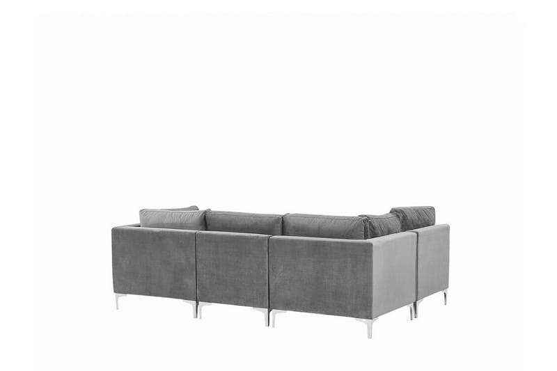 Evja 4-sits Hörnsoffa Höger - Sammet/Grå - Möbler - Soffa - Hörnsoffa