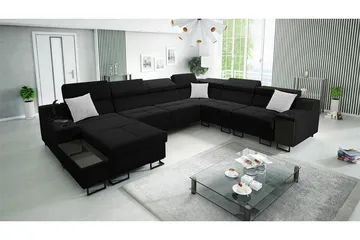 Galbally 5-sits Hörnsoffa Black - Möbler - Soffa - Bäddsoffa - Hörnbäddsoffa
