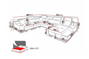 Galbally 5-sits Hörnsoffa - Möbler - Soffa - Bäddsoffa - Hörnbäddsoffa